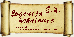 Evgenija Makulović vizit kartica